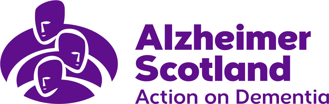 A purple logo for Alzheimer Scotland