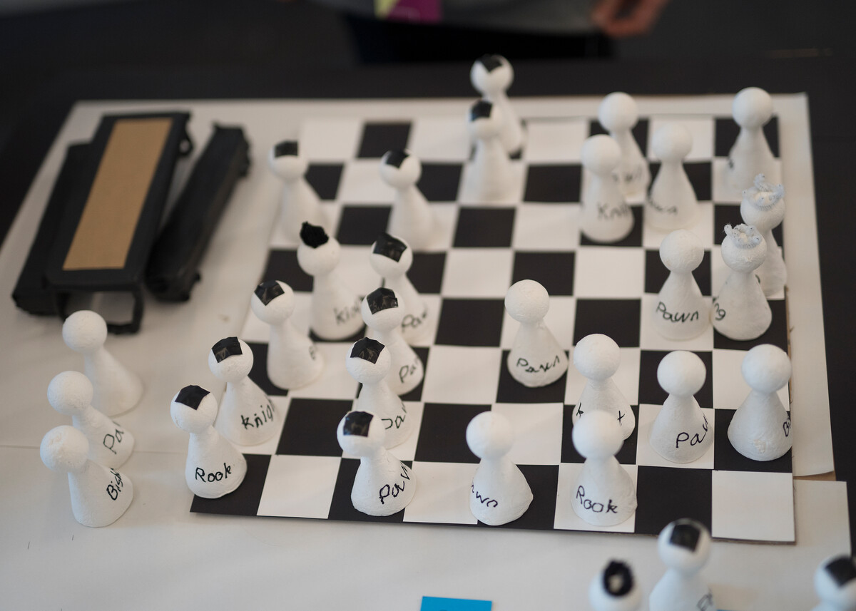 Close up of a chess board