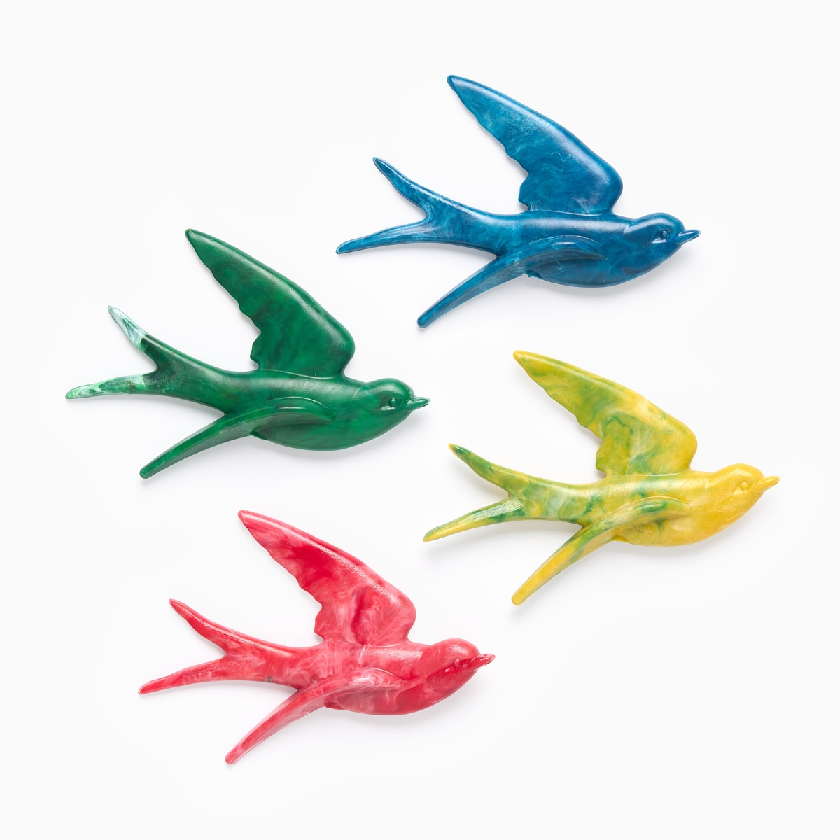 Colourful plastic swallow decoration