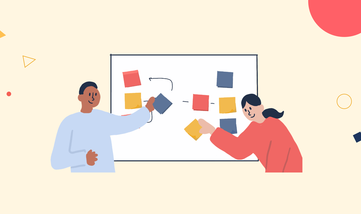 An illustration of two teachers