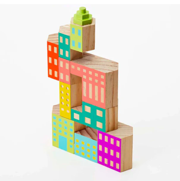 A selection of colourful wooden blocks