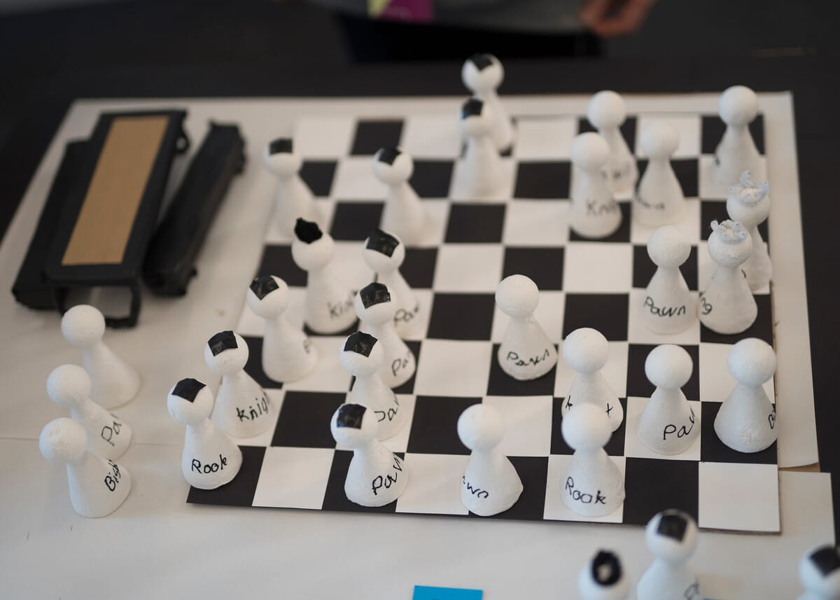 Close up of a chess board