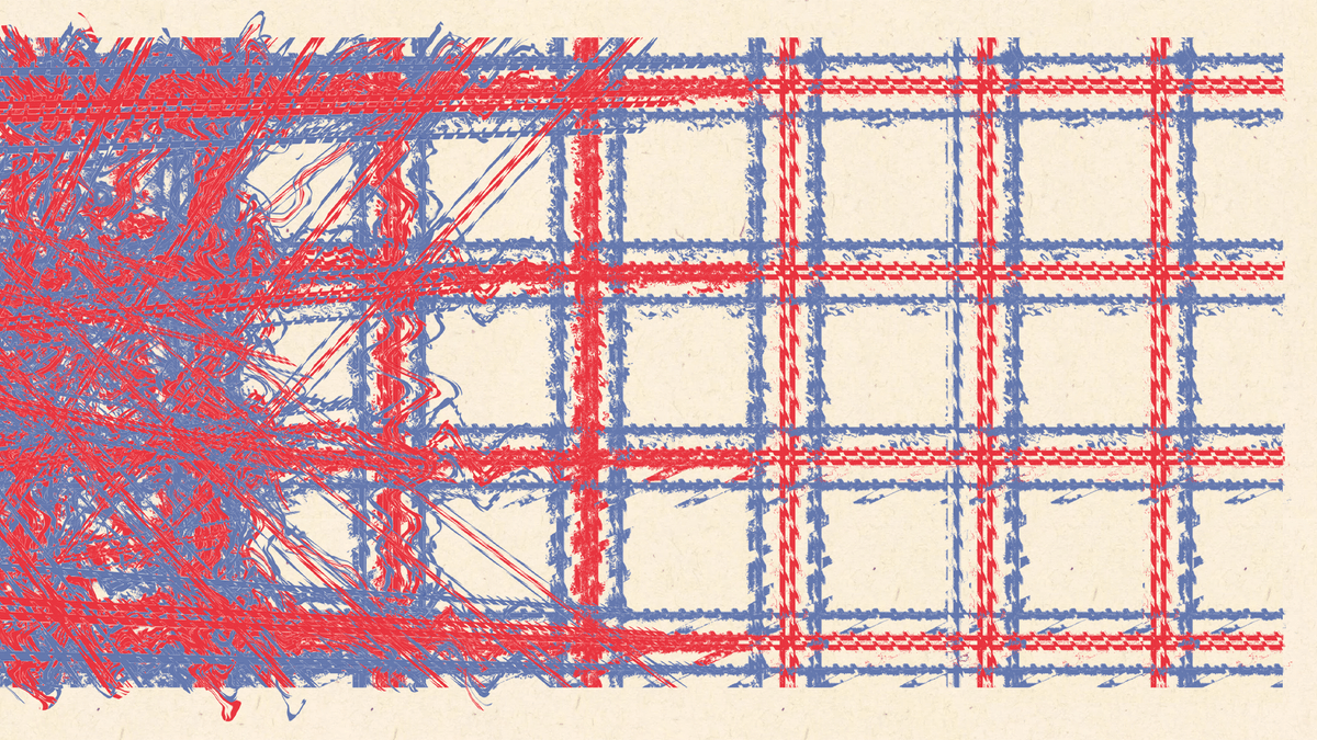 An exploded tartan pattern