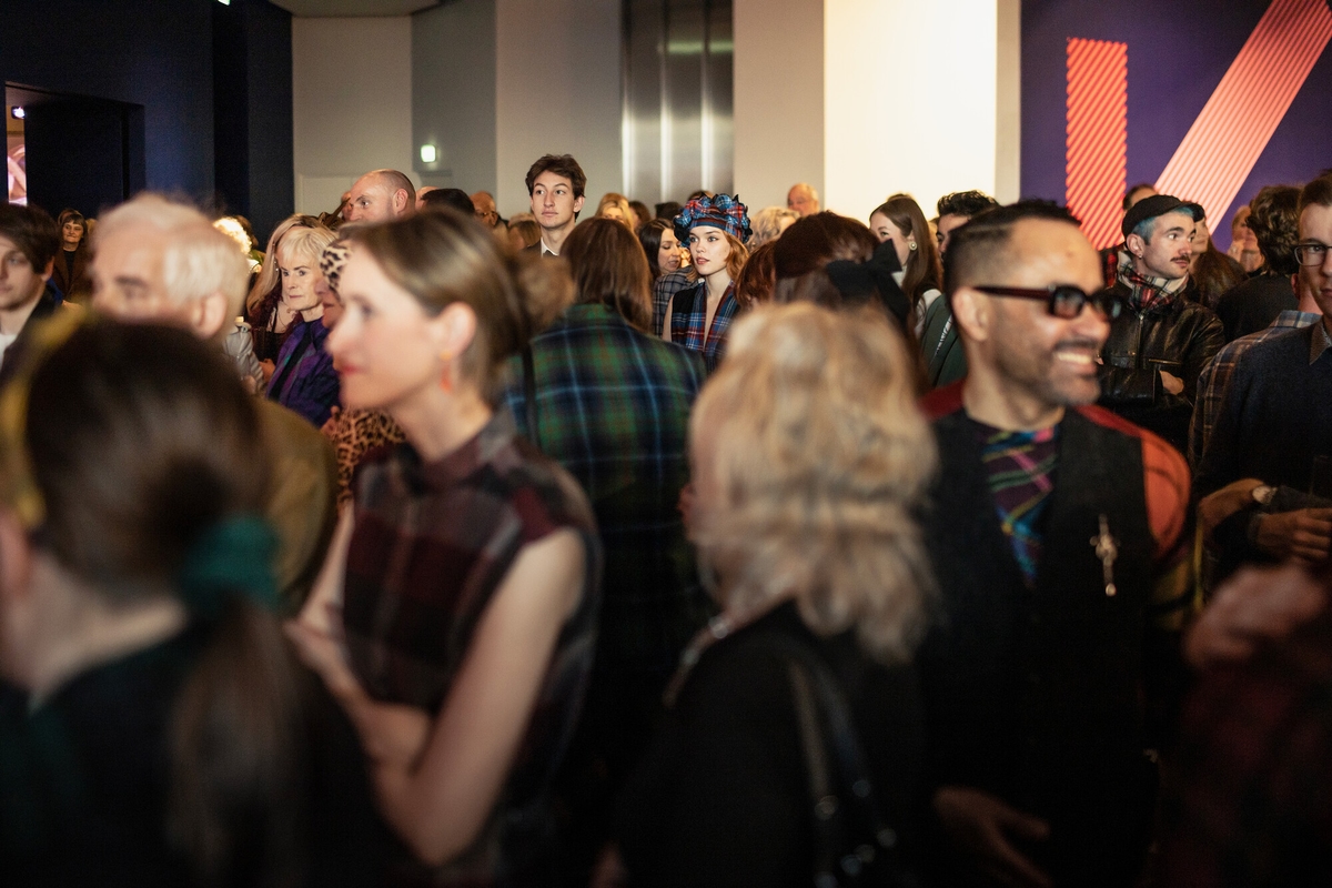 A photo of people at the tartan opening event