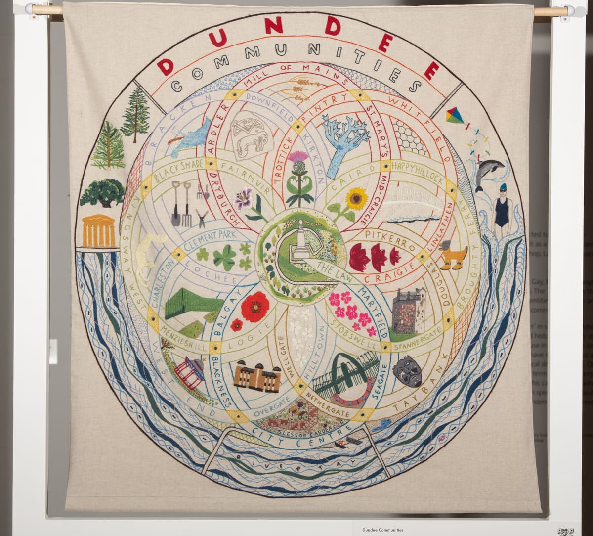 A woven tapestry with bold colours, lots of plants and greenery is included.