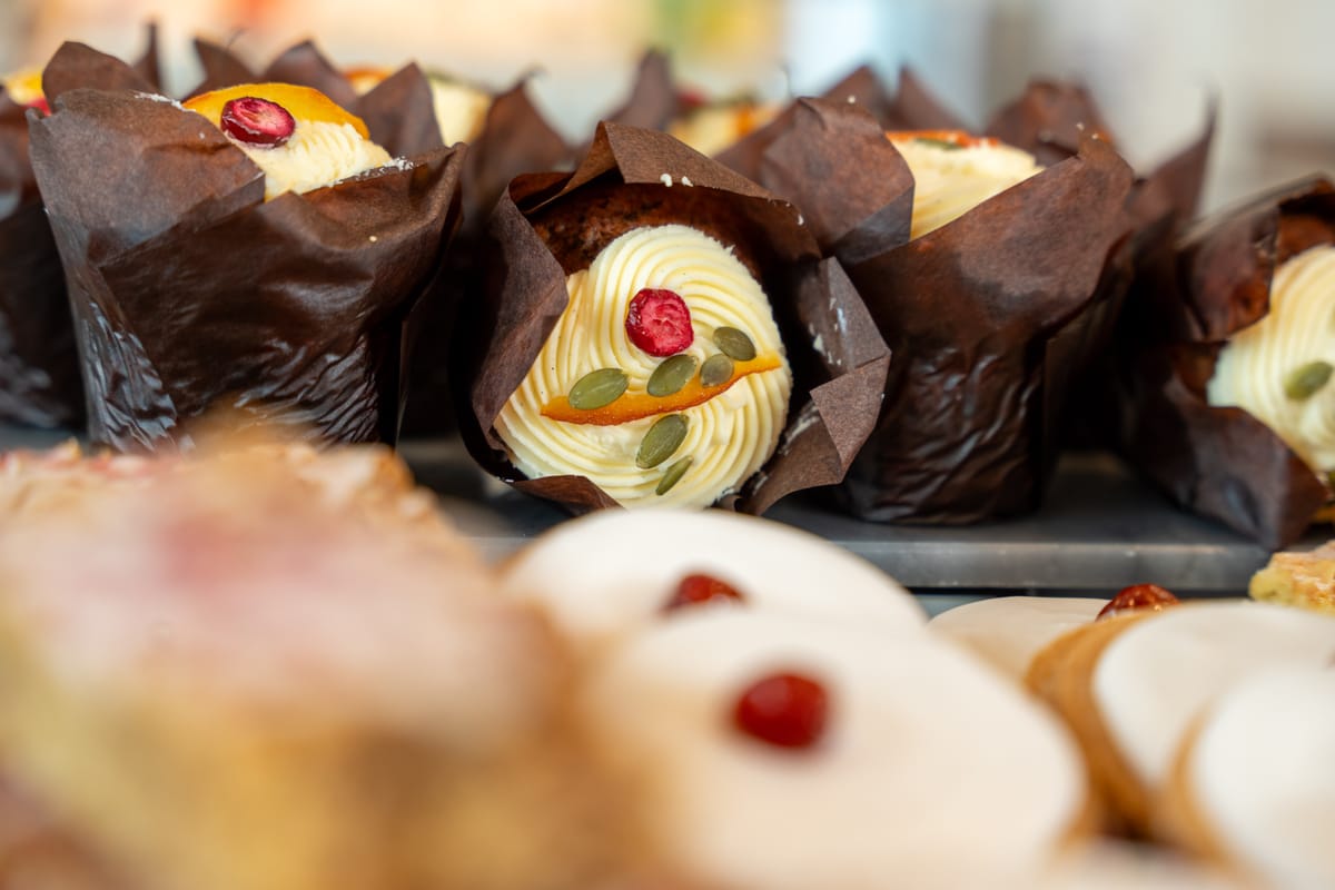 A close up of cakes